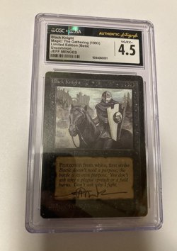 Black Knight Magic the gathering Beta graded 4.5 Uncommon Signed - Image 1
