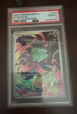 Bulbasaur 133/132 Illustration Rare Mega Evolutions PSA 10 Pokemon TCG Cards - Image 1