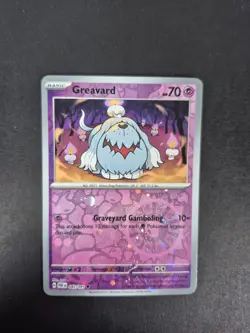 Greavard - 042/091 - Pokemon Paldean Fates Cosmos Reverse Holo Rare SWIRL NM - Image 1