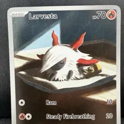 Larvesta 196/191 Surging Sparks Illustration Rare Holo Pokemon TCG Card LP - Image 1