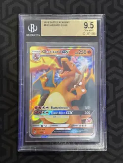 2019 POKEMON HIDDEN FATES CHARIZARD GX BATTLE ACADEMY 9/68 BGS 9.5 - Image 1