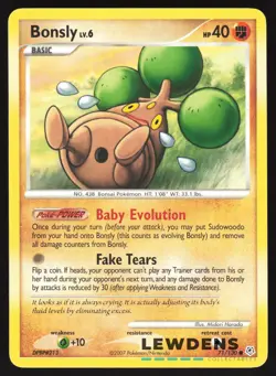Bonsly - 71/130 - Common - Diamond & Pearl Base - Pokemon Card - 2 - Image 1