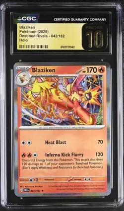 CGC 10 Pristine Blaziken Holo 042/182 Destined Rivals Pokemon Card - Image 1
