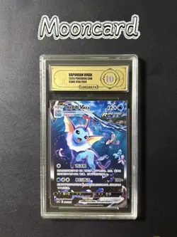 APH Gold 10 Pokemon Chinese Vaporeon VMAX Full Art 2024 CSHC 006/009 - Image 1