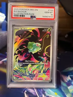 2025 Pokemon Mega Evolution BULBASAUR Illustration Rare #133 PSA 10 Gem Mint - Image 1
