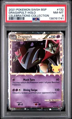 Dragapult Holo SWSH132 Celebrations Collection Pokemon PSA 8 *741 - Image 1