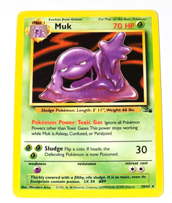 Pokemon TCG Muk Fossil Rare 28/62 1999 WOTC Grass Stage 1 Non-Holo Unlimited - Image 1
