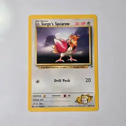 Pokemon 2000 Gym Heroes Lt. Surge’s Spearow 52/132 Uncommon WOTC English Vintage - Image 1
