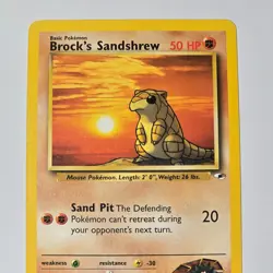 Brock's Sandshrew 72/132 Gym Heroes WotC Pokemon TCG 2000 Common Card 50HP Lv20 - Image 2