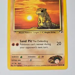 Brock's Sandshrew 72/132 Gym Heroes WotC Pokemon TCG 2000 Common Card 50HP Lv20 - Image 3