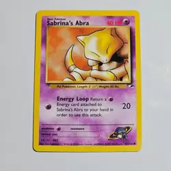 2000 Pokemon Gym Heroes Sabrina’s Abra 91/132 WOTC Vintage Common Psychic Card - Image 1
