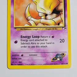 2000 Pokemon Gym Heroes Sabrina’s Abra 91/132 WOTC Vintage Common Psychic Card - Image 3