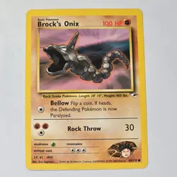 1999 Pokemon Gym Heroes Brock’s Onix 69/132 Unlimited WOTC English Common Card - Image 1