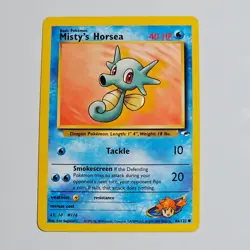 2000 Pokemon Gym Heroes Misty’s Horsea 86/132 Unlimited Common WotC TCG Card - Image 1