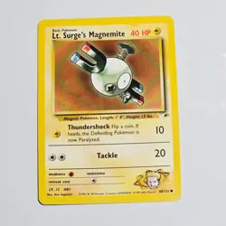 Vintage 2000 Pokemon Lt. Surge’s Magnemite 80/132 Gym Heroes Unlimited WOTC TCG - Image 1