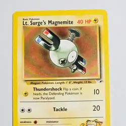 Vintage 2000 Pokemon Lt. Surge’s Magnemite 80/132 Gym Heroes Unlimited WOTC TCG - Image 2
