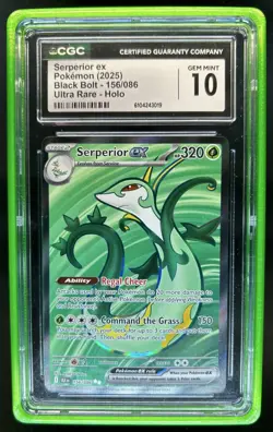 2025 Pokemon Black Bolt Serperior ex Ultra Rare #156/086 CGC 10 - Image 1