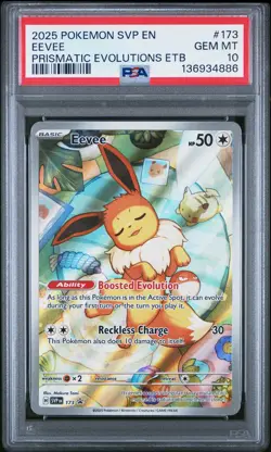 2025 POKEMON SVP EN-SV BLACK STAR PROMO #173 EEVEE PSA 10 - Image 1
