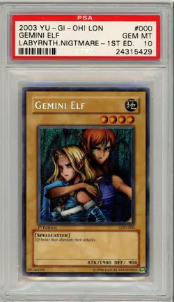 Gemini Elf LON-000 1st Edition Secret Rare Yugioh PSA 10 *429 - Image 1
