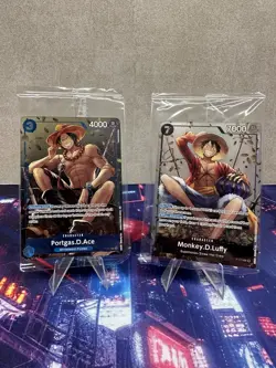 Monkey.D.Luffy P-075 | Portgas.D.Ace P-074 One Piece Promo Cards Foil |Sealed! - Image 1