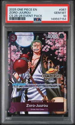 2025 ONE PIECE CHAMPIONSHIP 2025-26 EVENT PACK #067 ZORO-JUUROU PSA 10 - Image 1