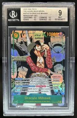 2026 One Piece Dracule Mihawk Secret Rare Manga Art #OP14-119 BGS 9 - Image 1