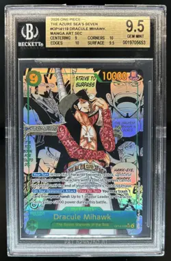 2026 One Piece Dracule Mihawk Secret Rare Manga Art #OP14-119 BGS 9.5 - Image 1