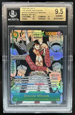 2026 One Piece Dracule Mihawk Secret Rare Manga Art #OP14-119 BGS 9.5 - Image 1