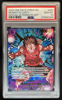 2025 One Piece PRB02 EN Monkey D. Luffy Special Alternate Art #EB02-061 PSA 10 - Image 1