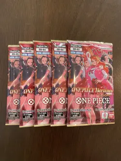 One Piece Extra Booster Heroines Edition EB-03 Five 5 Packs Lot English B - Image 1