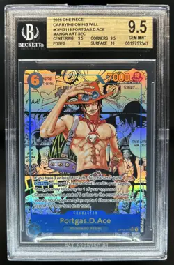 2025 One Piece Portgas D. Ace Secret Rare Manga Alt Art #OP13-119 BGS 9.5 - Image 1