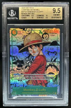 2025 One Piece Carrying On Will Monkey.D.Luffy Manga Art Rare #OP13-118 BGS 9.5 - Image 1
