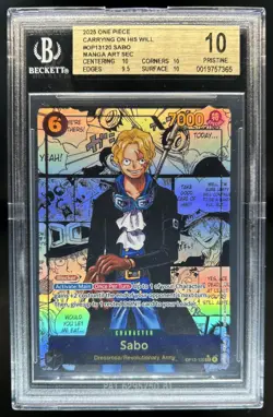 2025 One Piece Carrying On His Will Sabo Manga Art Secret Rare #OP13-120 BGS 10 - Image 1