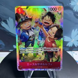 One Piece Ace & Sabo & Luffy OP13-007 Japanese SR Holo NM - Image 1