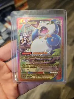 Snorlax EX Rainbow Foil Fan Art Vinyl Collector Card TG10/TG30 - Image 1