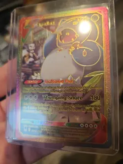 Snorlax EX Rainbow Foil Fan Art Vinyl Collector Card TG10/TG30 - Image 2