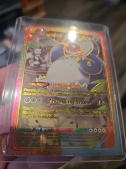 Snorlax EX Rainbow Foil Fan Art Vinyl Collector Card TG10/TG30 - Image 3