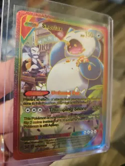 Snorlax EX Rainbow Foil Fan Art Vinyl Collector Card TG10/TG30 - Image 4