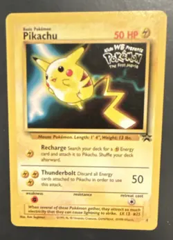 Pokemon Pikachu #4 Kids WB Movie Promo Black Star 50 HP 1999 Regular TCG Card - Image 1
