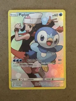 Pokemon TCG Piplup Holo Secret Rare Card Cosmic Eclipse 239/236 - Image 1
