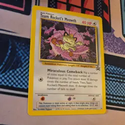 Team Rocket's Meowth 18 Black Star PROMO WOTC Rare Pokemon Card 1999 - Image 2