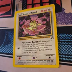 Team Rocket's Meowth 18 Black Star PROMO WOTC Rare Pokemon Card 1999 - Image 3