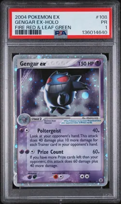 PSA 1 GENGAR ex 108/ | Fire Red Leaf Green Holo Graded Pokemon Card - Image 1
