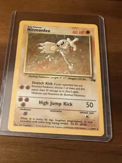 Hitmonlee 7/62 WOTC Fossil Set Holo Rare Pokemon Card TCG - Image 1