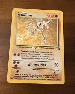 Hitmonlee 7/62 WOTC Fossil Set Holo Rare Pokemon Card TCG - Image 2