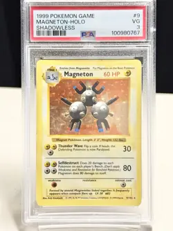 Pokemon Magneton Shadowless PSA 3 VG 1999 Base Set Holo Rare Card #9 - Image 1