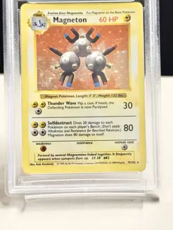 Pokemon Magneton Shadowless PSA 3 VG 1999 Base Set Holo Rare Card #9 - Image 2