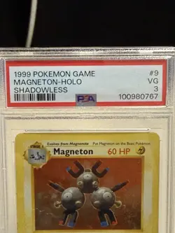 Pokemon Magneton Shadowless PSA 3 VG 1999 Base Set Holo Rare Card #9 - Image 3