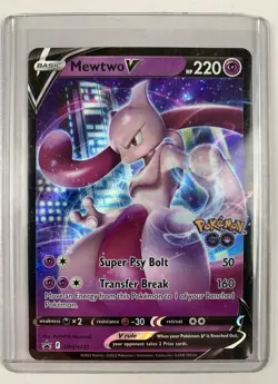 Mewtwo V SWSH223 Pokemon GO Deck Exclusive Art Black Star Promo Pokemon Card - Image 1