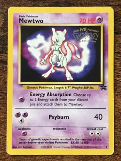 Pokemon Mewtwo Promo Movie WOTC 03/53 70 HP Card 1999 Ken Sugimori - Image 1